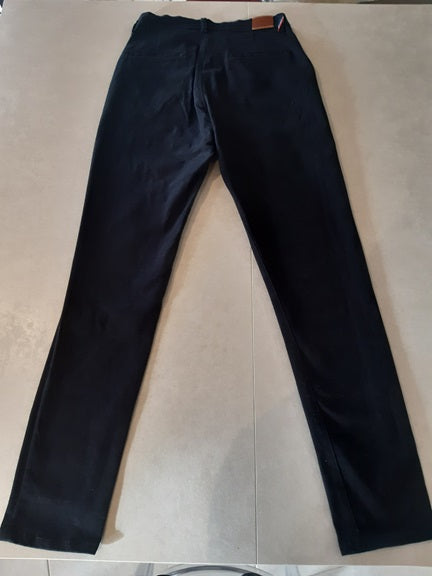 Chino ajusté taille haute Noir - Léonie