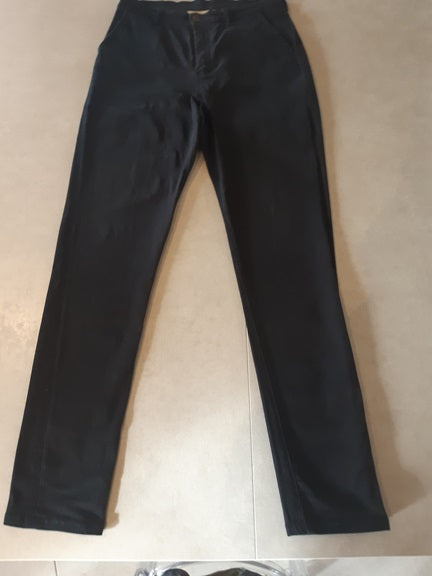 Chino ajusté taille haute Noir - Léonie