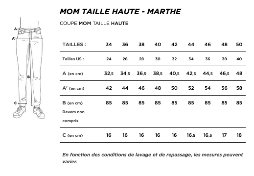 Jean Mom Taille Haute Noir - Marthe