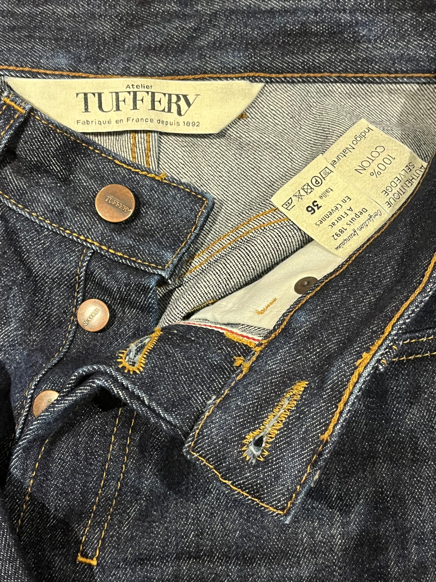 Jean large taille haute Selvedge - Désiré