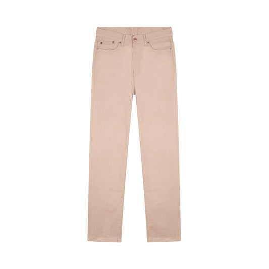 Jean droit taille haute beige - Célestin