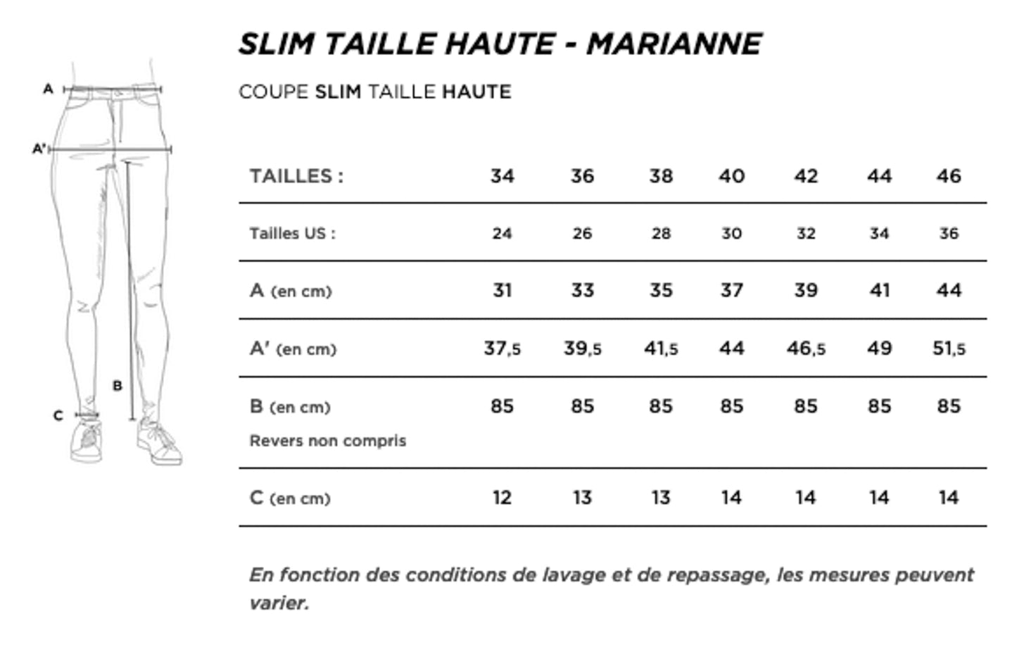 Jean slim taille haute Brut Soie - Marianne