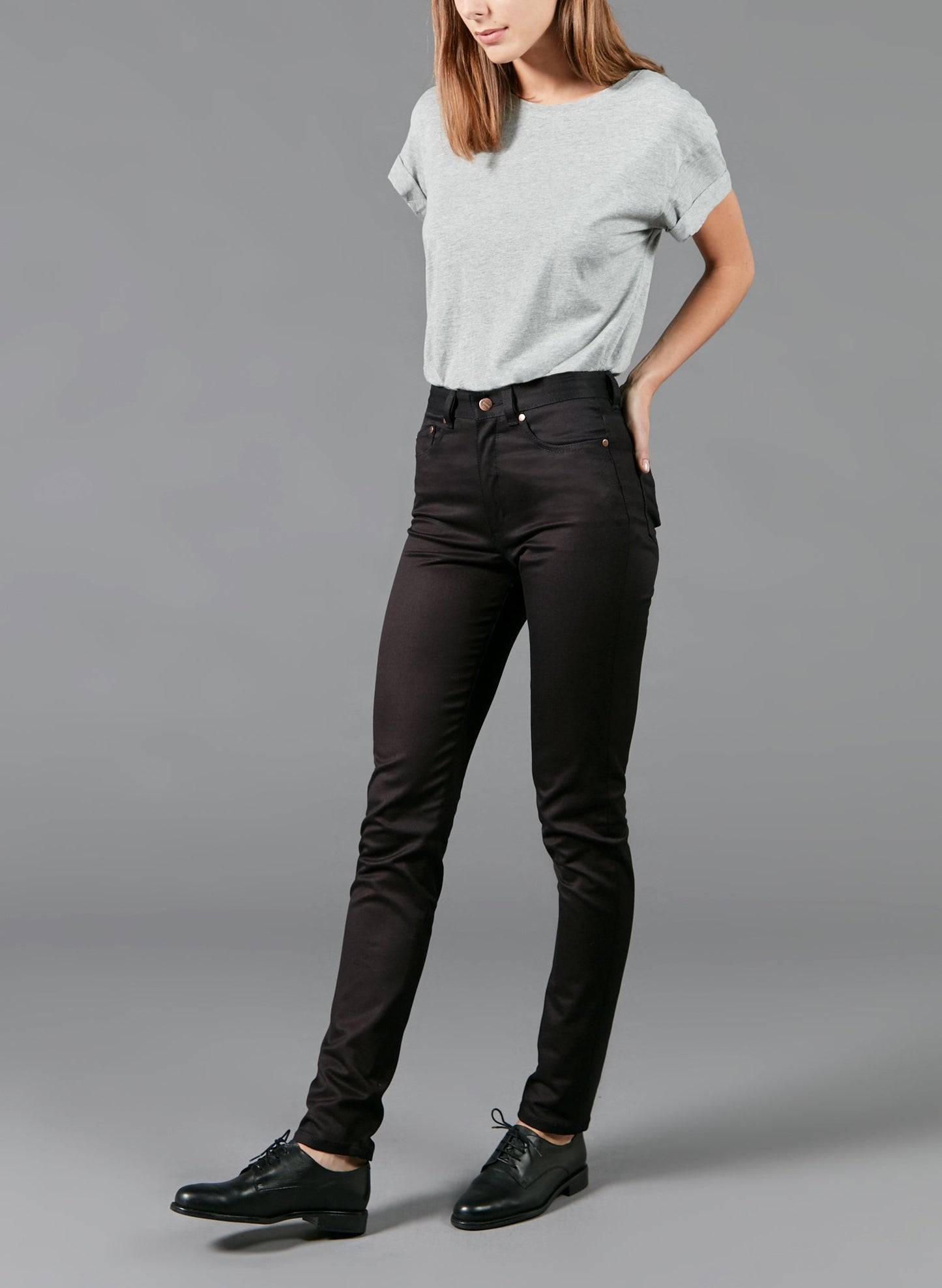 Jean slim taille haute Brut Soie - Marianne